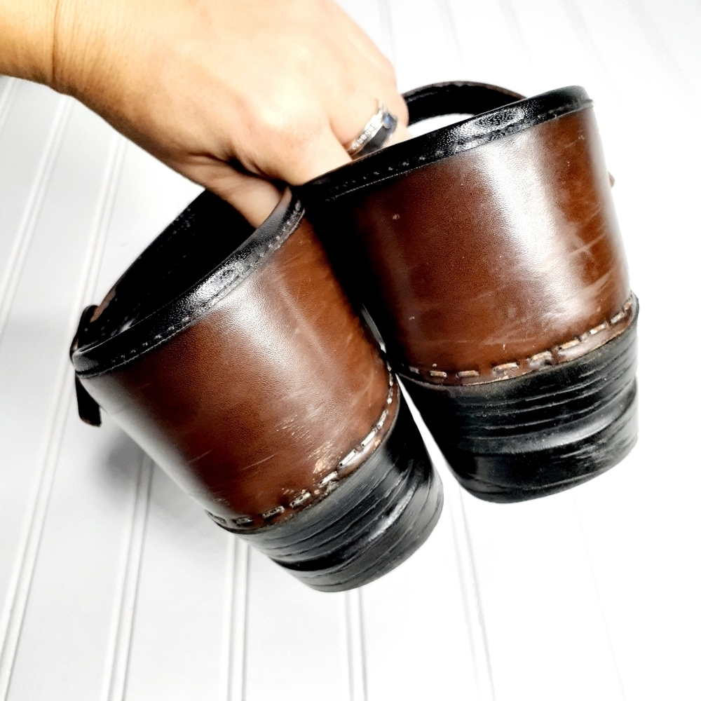 Dansko Marcelle Women's Brown Leather Clogs - Picture 8 of 16